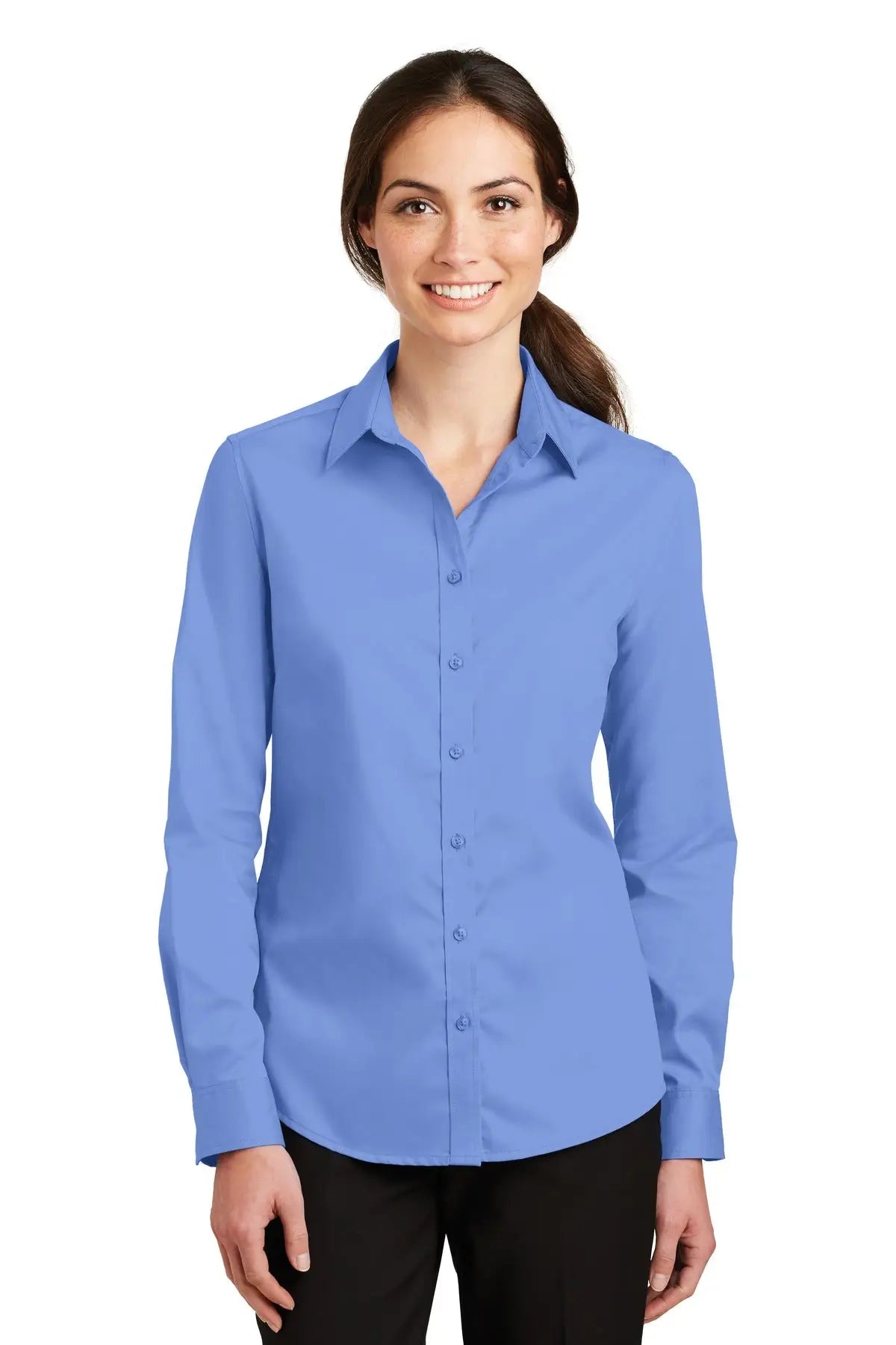Port Authority L663 Women’s Superpro Twill Shirt - Ultramarine Blue - Ladies Xs