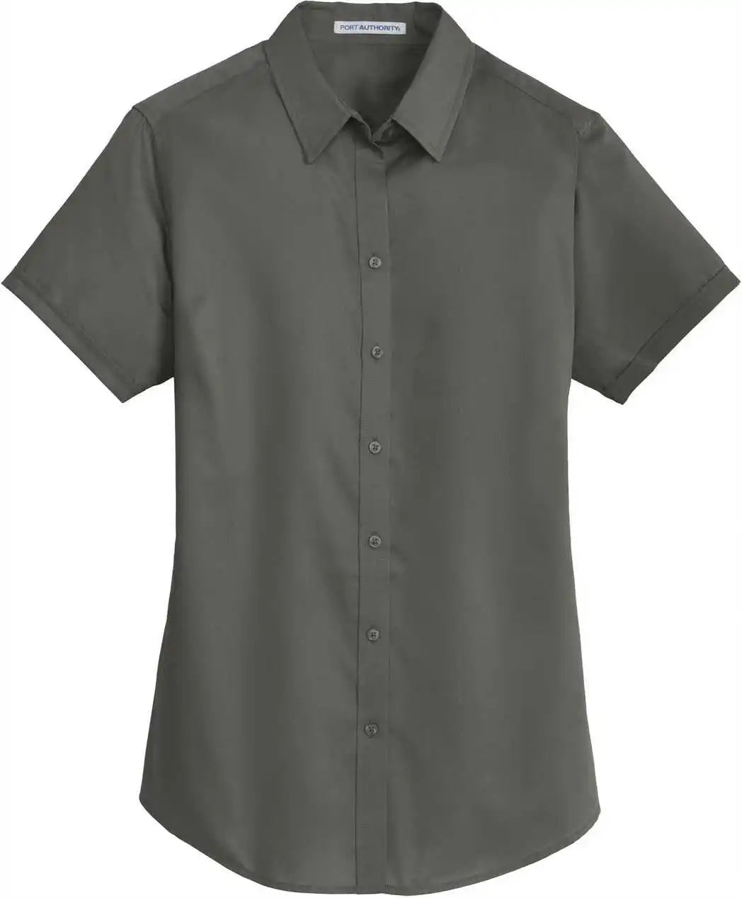Port Authority L664 Ladies Short Sleeve Superpro Twill Shirt Sterling Gray