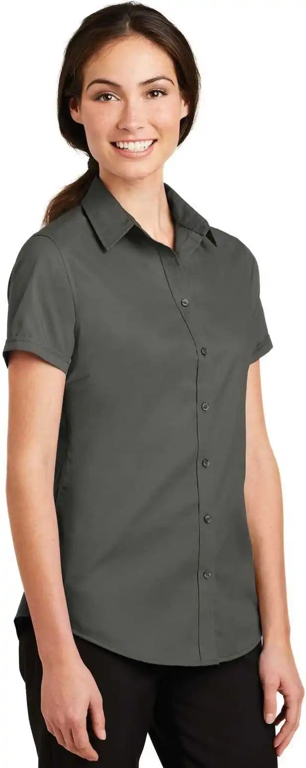 Port Authority L664 Ladies Short Sleeve Superpro Twill Shirt Sterling Gray