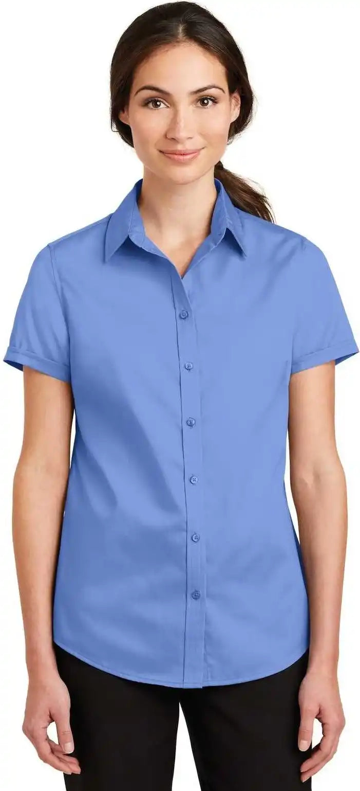 Port Authority L664 Ladies Short Sleeve Superpro Twill Shirt - Ultramarine Blue