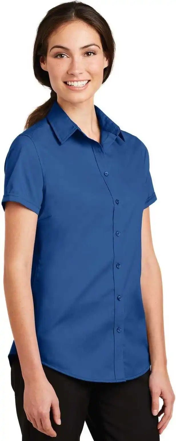 Port Authority L664 Ladies Short Sleeve Superpro Twill Shirt - True Blue