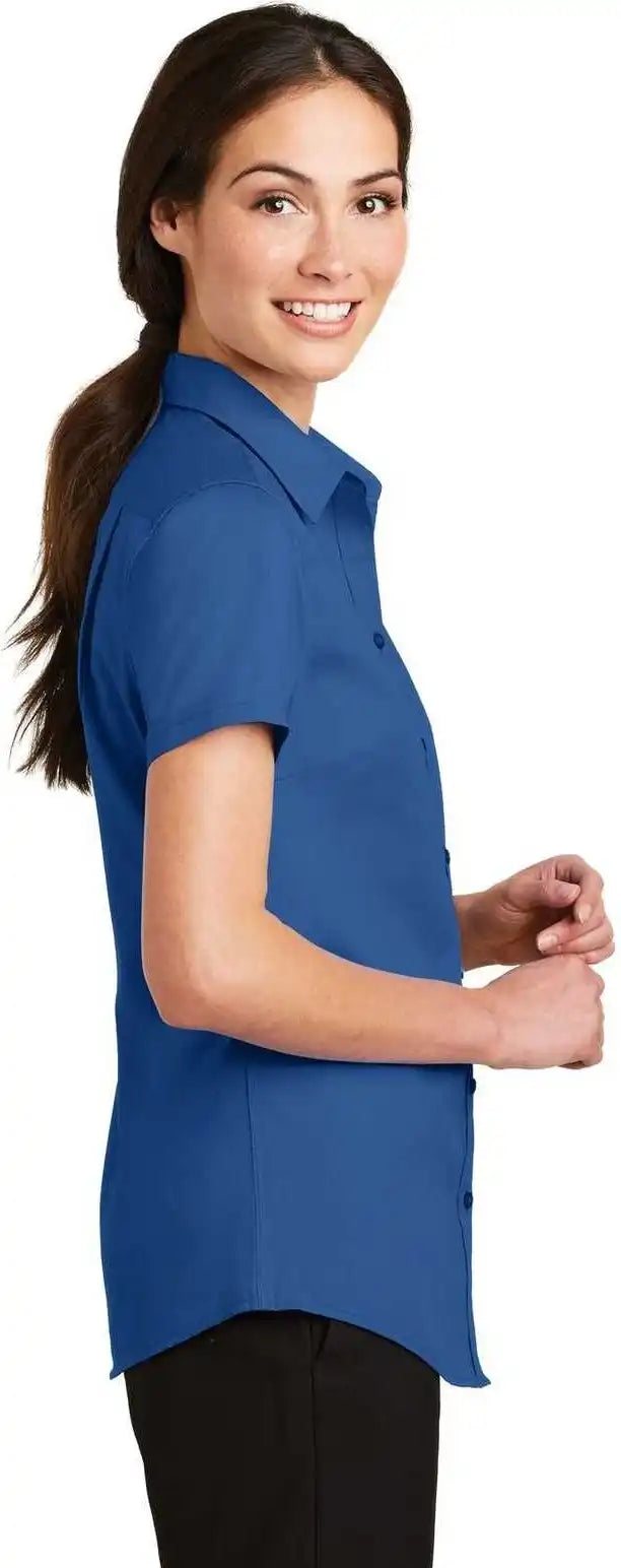 Port Authority L664 Ladies Short Sleeve Superpro Twill Shirt - True Blue