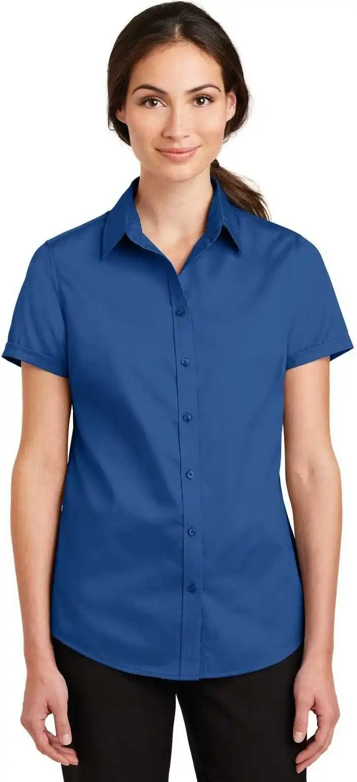 Port Authority L664 Ladies Short Sleeve Superpro Twill Shirt - True Blue