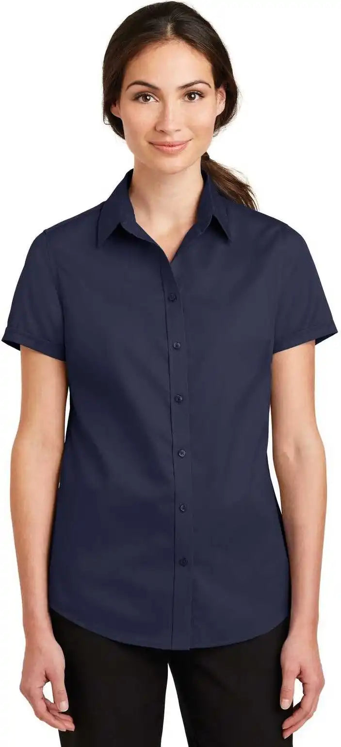 Port Authority L664 Ladies Short Sleeve Superpro Twill Shirt - True Navy