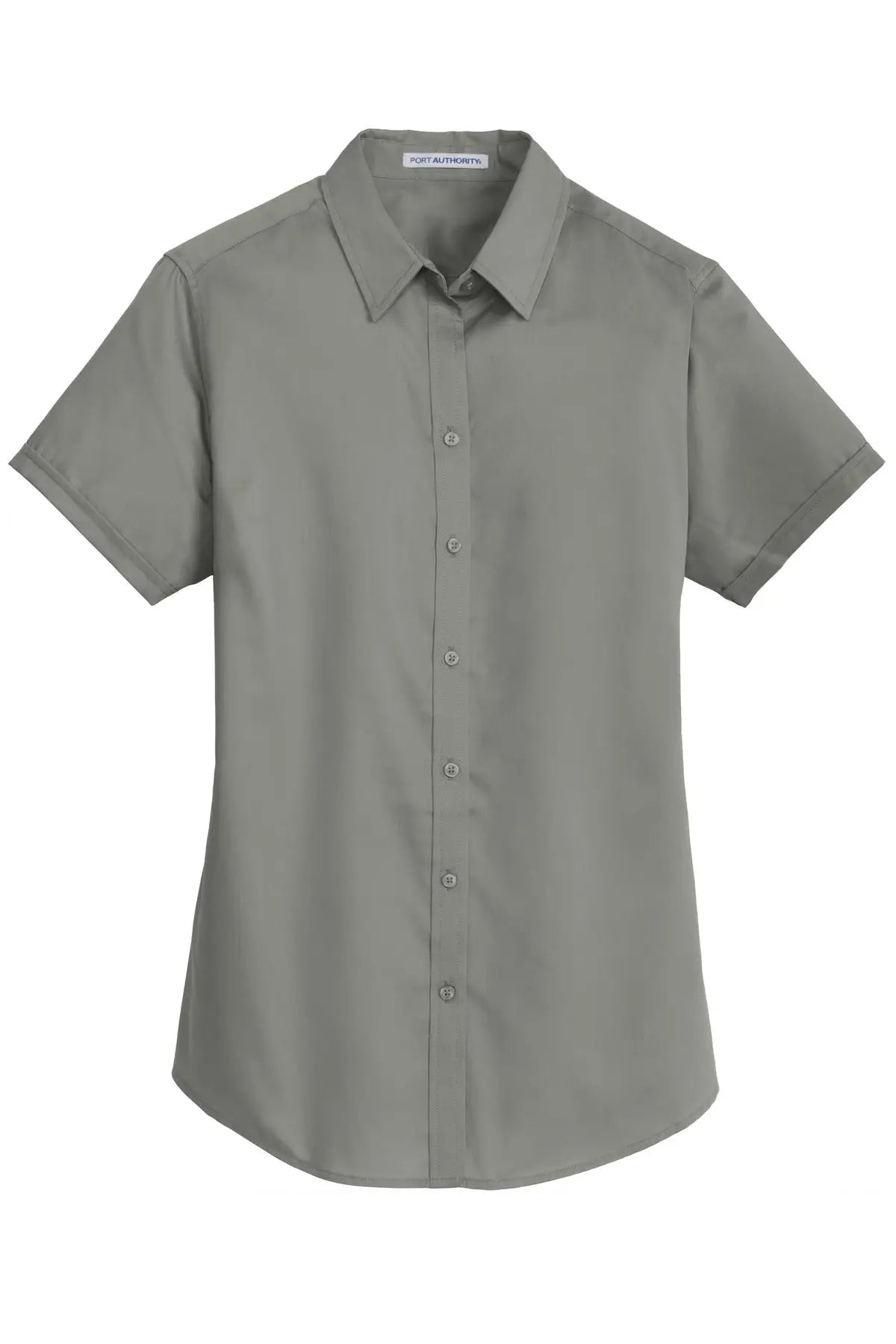Port Authority L664 Women’s Short Sleeve Superpro Twill Shirt - Monument Gray