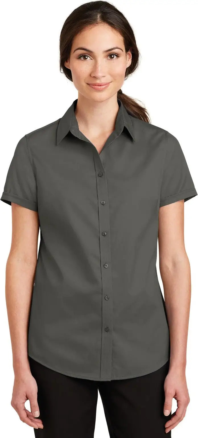 Port Authority L664 Women’s Short Sleeve Superpro Twill Shirt - Sterling Gray - Ladies Xs