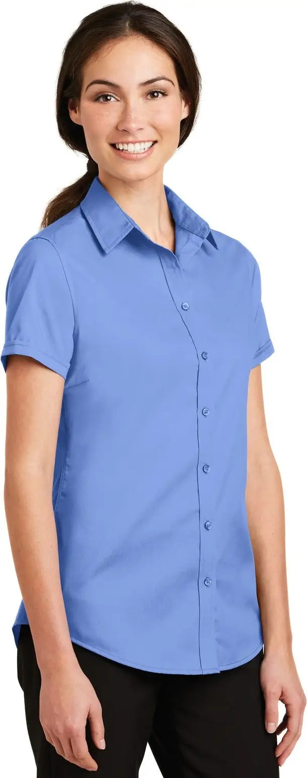 Port Authority L664 Women’s Short Sleeve Superpro Twill Shirt - Ultramarine Blue