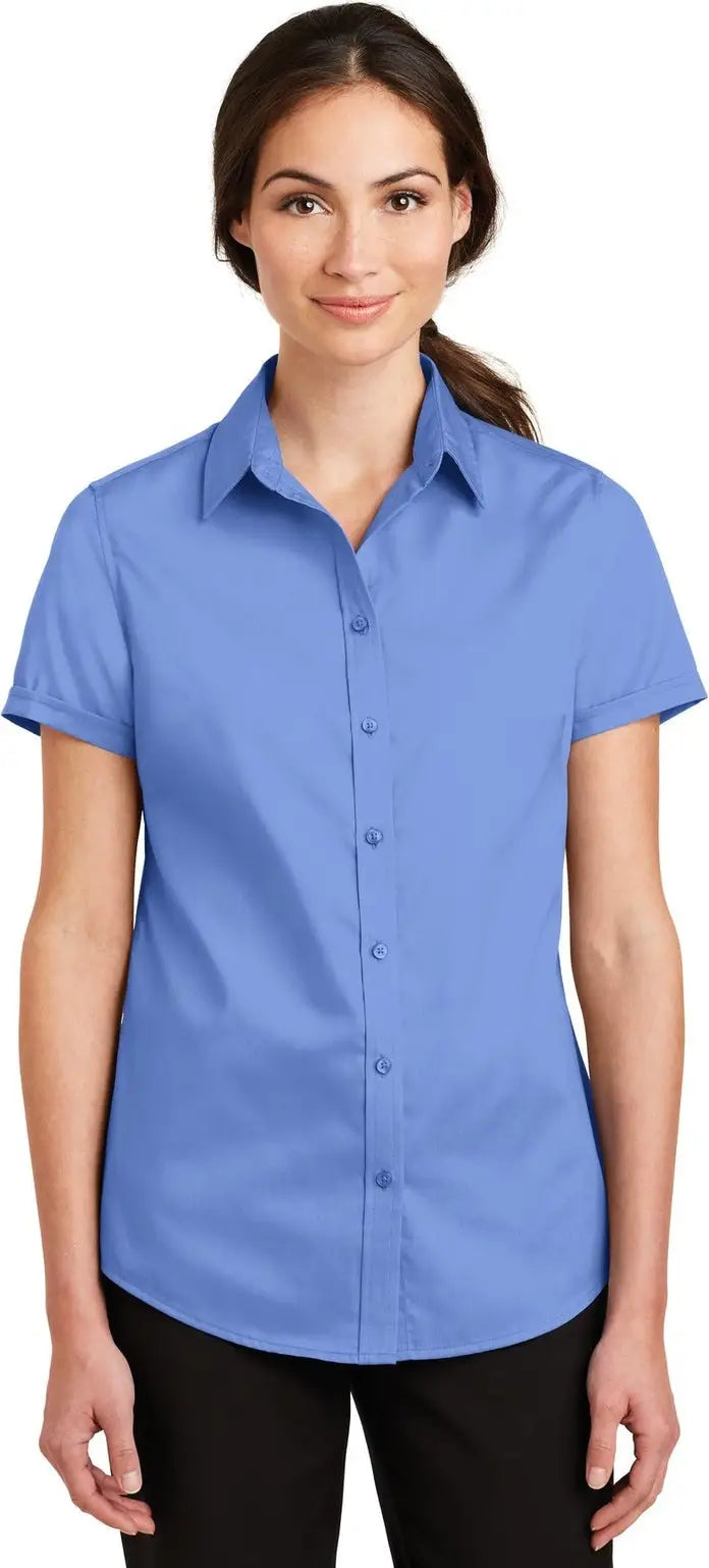 Port Authority L664 Women’s Short Sleeve Superpro Twill Shirt - Ultramarine Blue - Ladies Xs