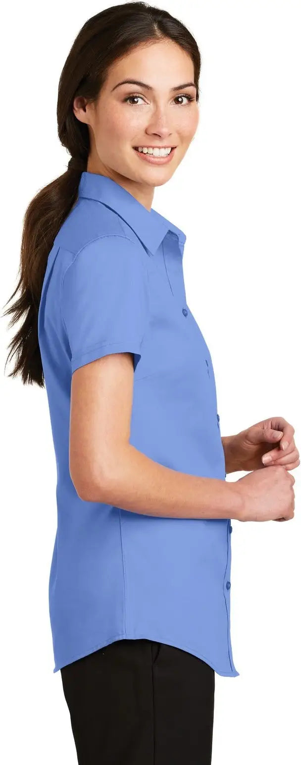 Port Authority L664 Women’s Short Sleeve Superpro Twill Shirt - Ultramarine Blue