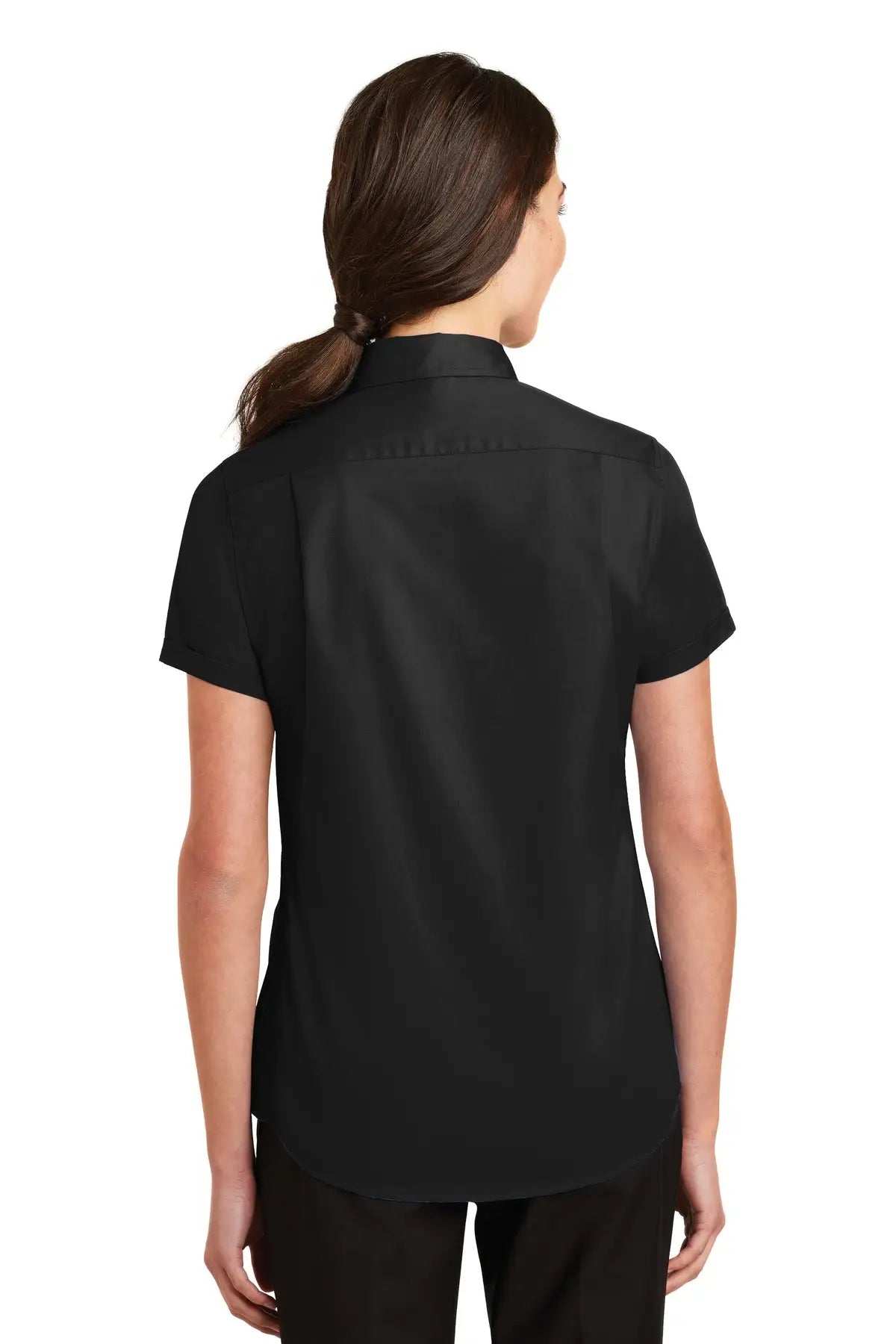 Port Authority L664 Women’s Short Sleeve Superpro Twill Shirt - Black