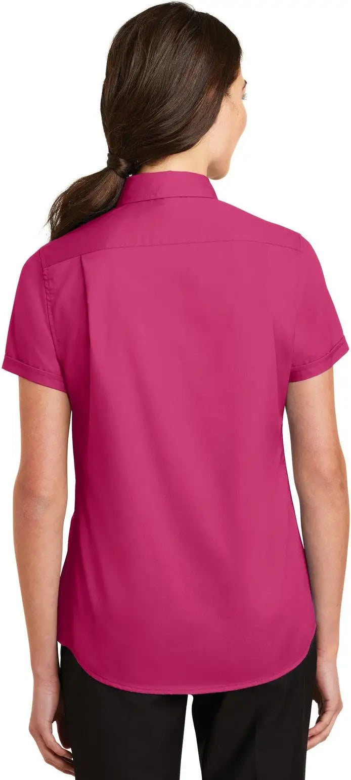 Port Authority L664 Women’s Short Sleeve Superpro Twill Shirt - Pink Azalea