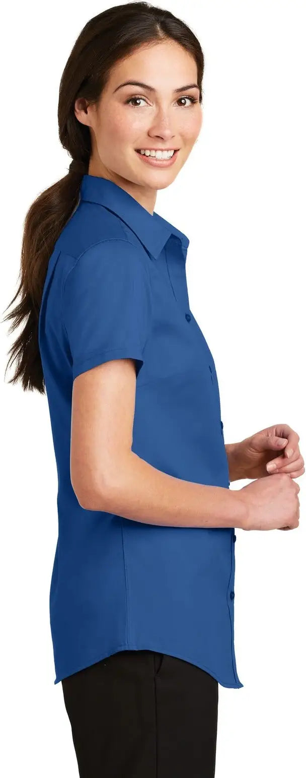 Port Authority L664 Women’s Short Sleeve Superpro Twill Shirt - True Blue
