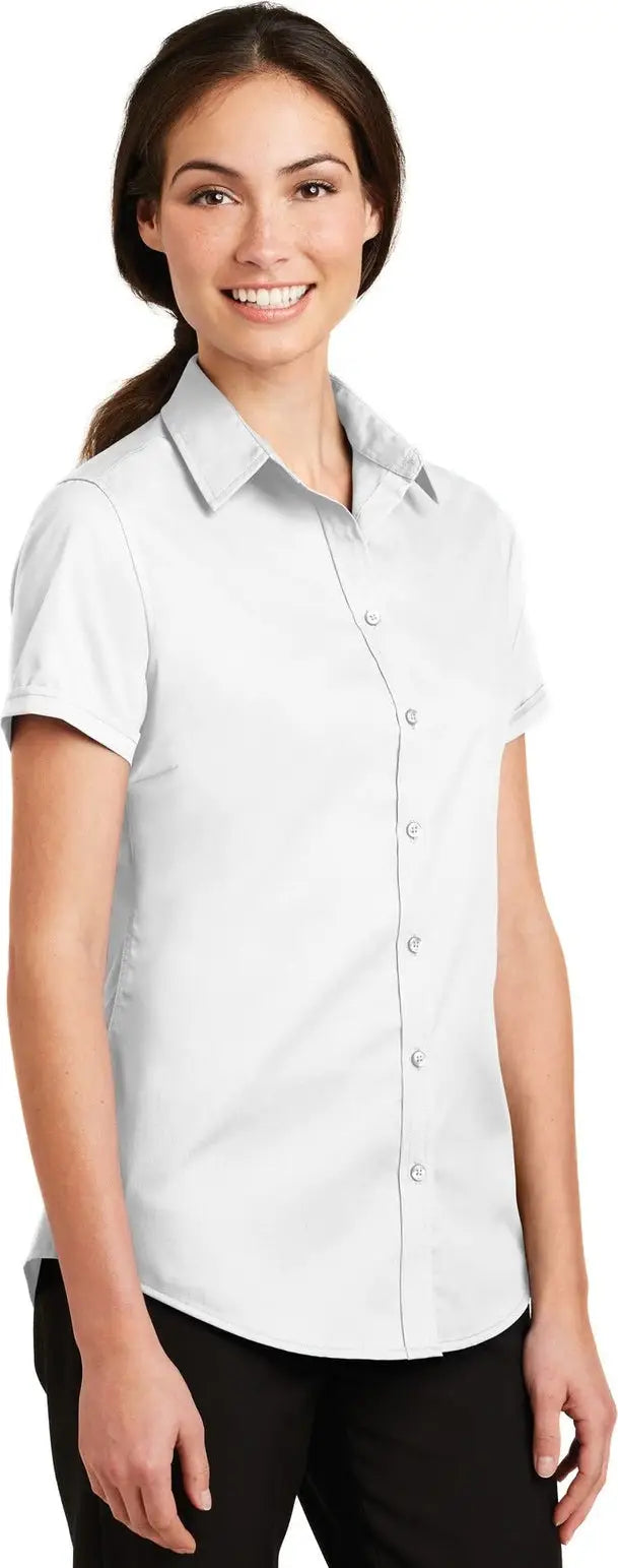 Port Authority L664 Women’s Short Sleeve Superpro Twill Shirt - White