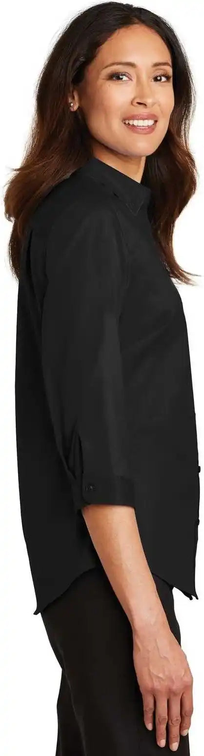 Port Authority L665 Ladies 3/4 Sleeve Superpro Twill Shirt Black