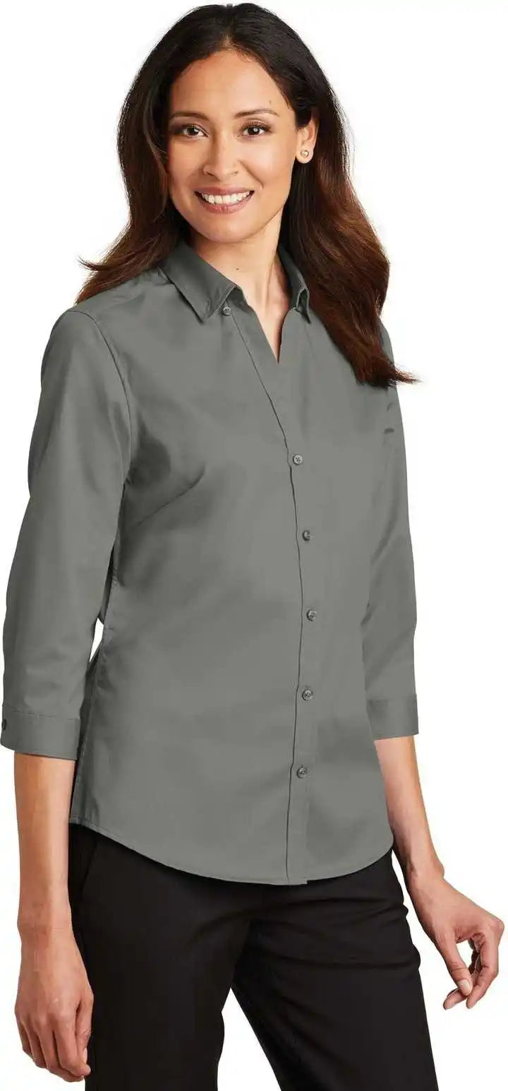 Port Authority L665 Ladies 3/4-sleeve Superpro Twill Shirt - Monument Gray