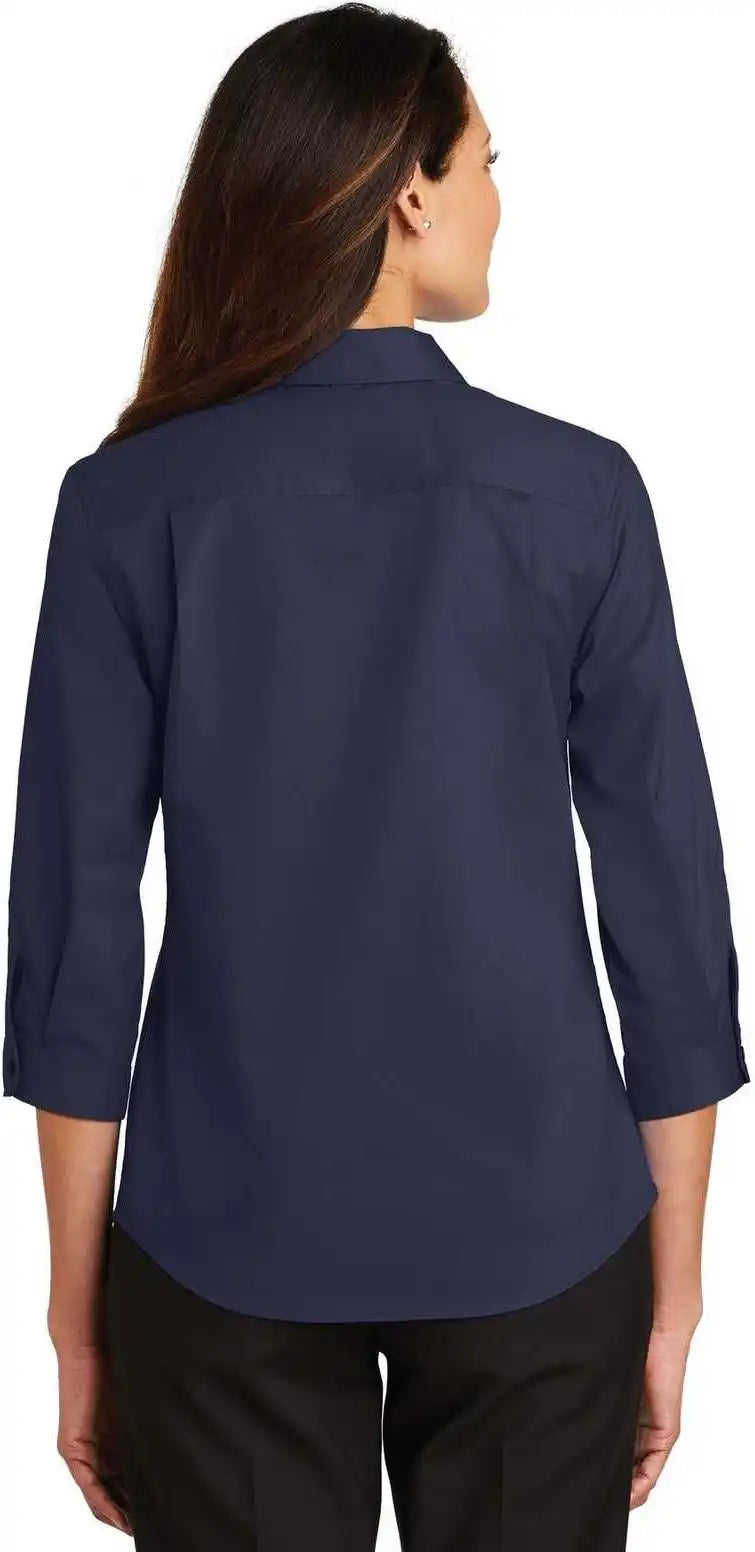 Port Authority L665 Ladies 3/4-sleeve Superpro Twill Shirt - True Navy