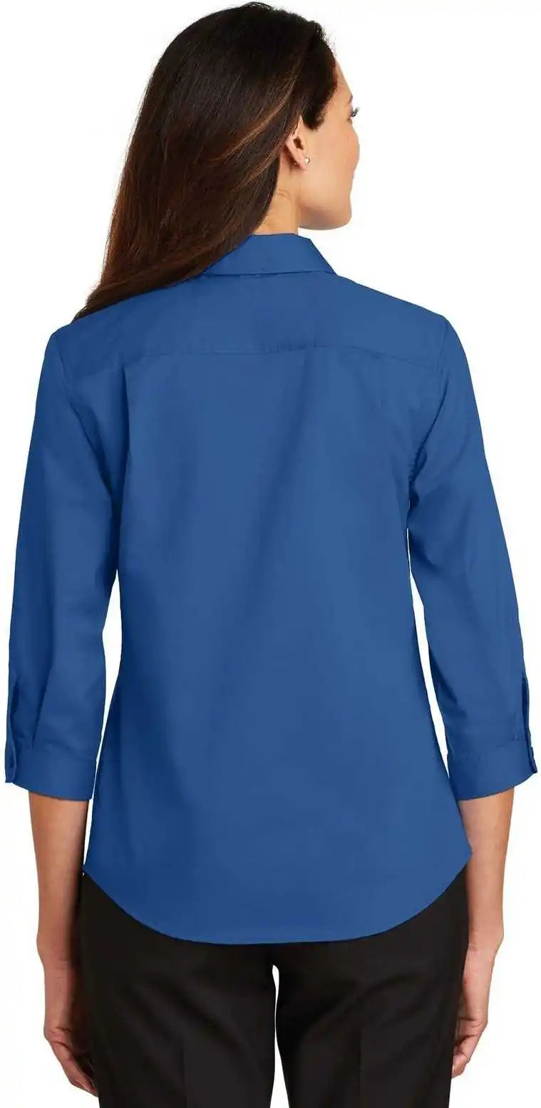 Port Authority L665 Ladies 3/4-sleeve Superpro Twill Shirt - True Blue