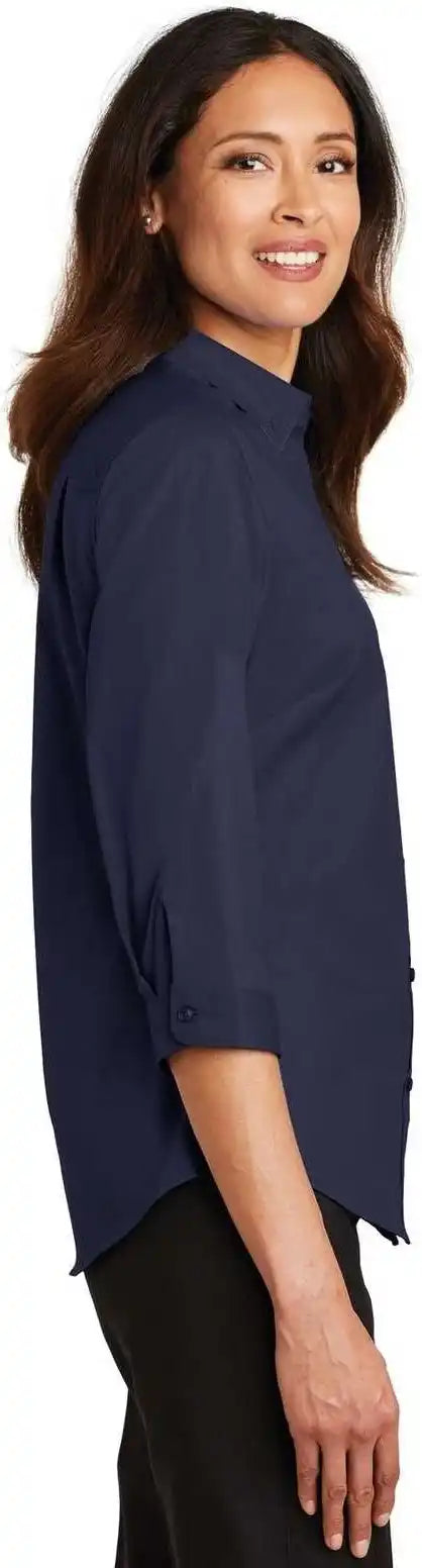 Port Authority L665 Ladies 3/4-sleeve Superpro Twill Shirt - True Navy