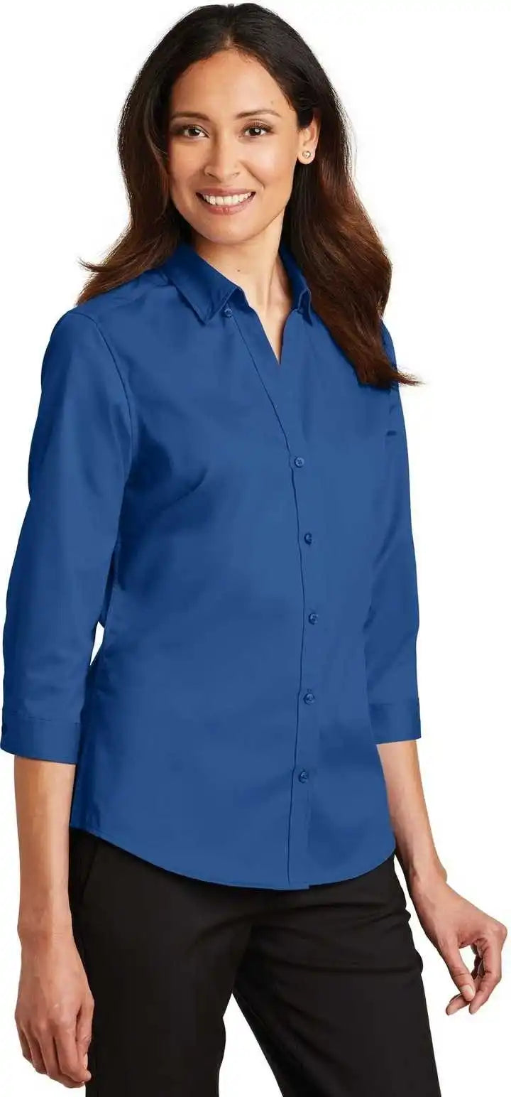 Port Authority L665 Ladies 3/4-sleeve Superpro Twill Shirt - True Blue