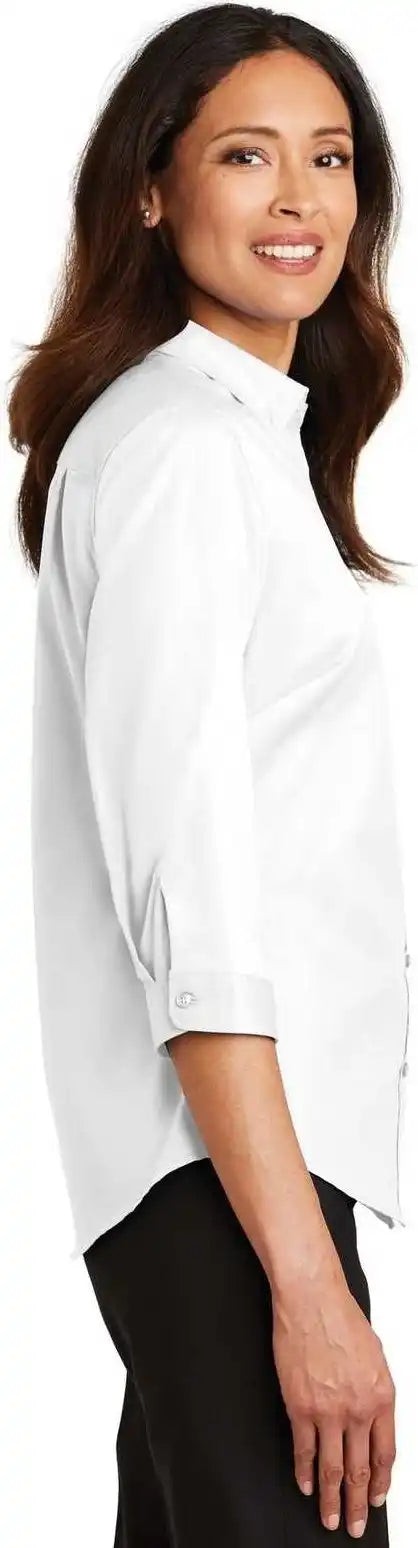 Port Authority L665 Ladies 3/4-sleeve Superpro Twill Shirt - White