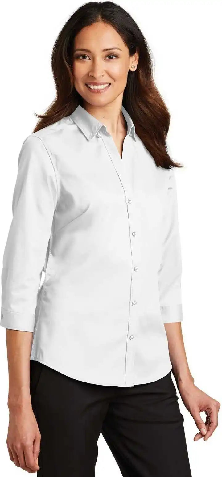 Port Authority L665 Ladies 3/4-sleeve Superpro Twill Shirt - White