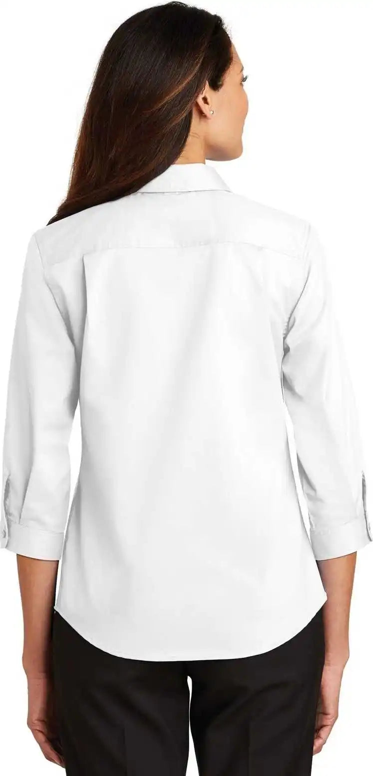 Port Authority L665 Ladies 3/4-sleeve Superpro Twill Shirt - White