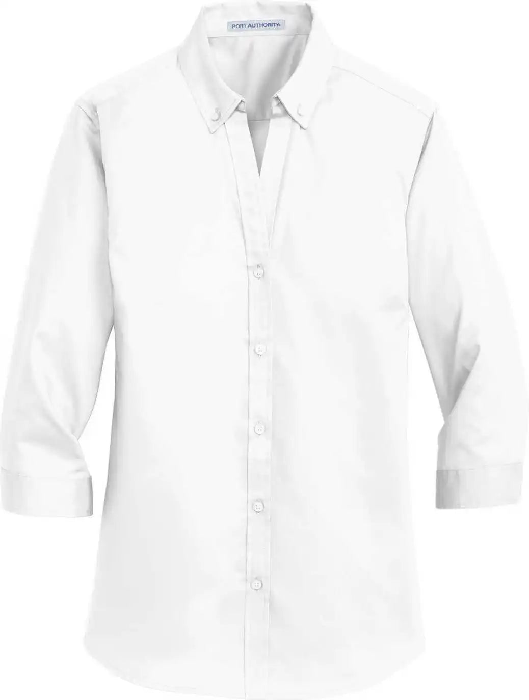Port Authority L665 Ladies 3/4-sleeve Superpro Twill Shirt - White