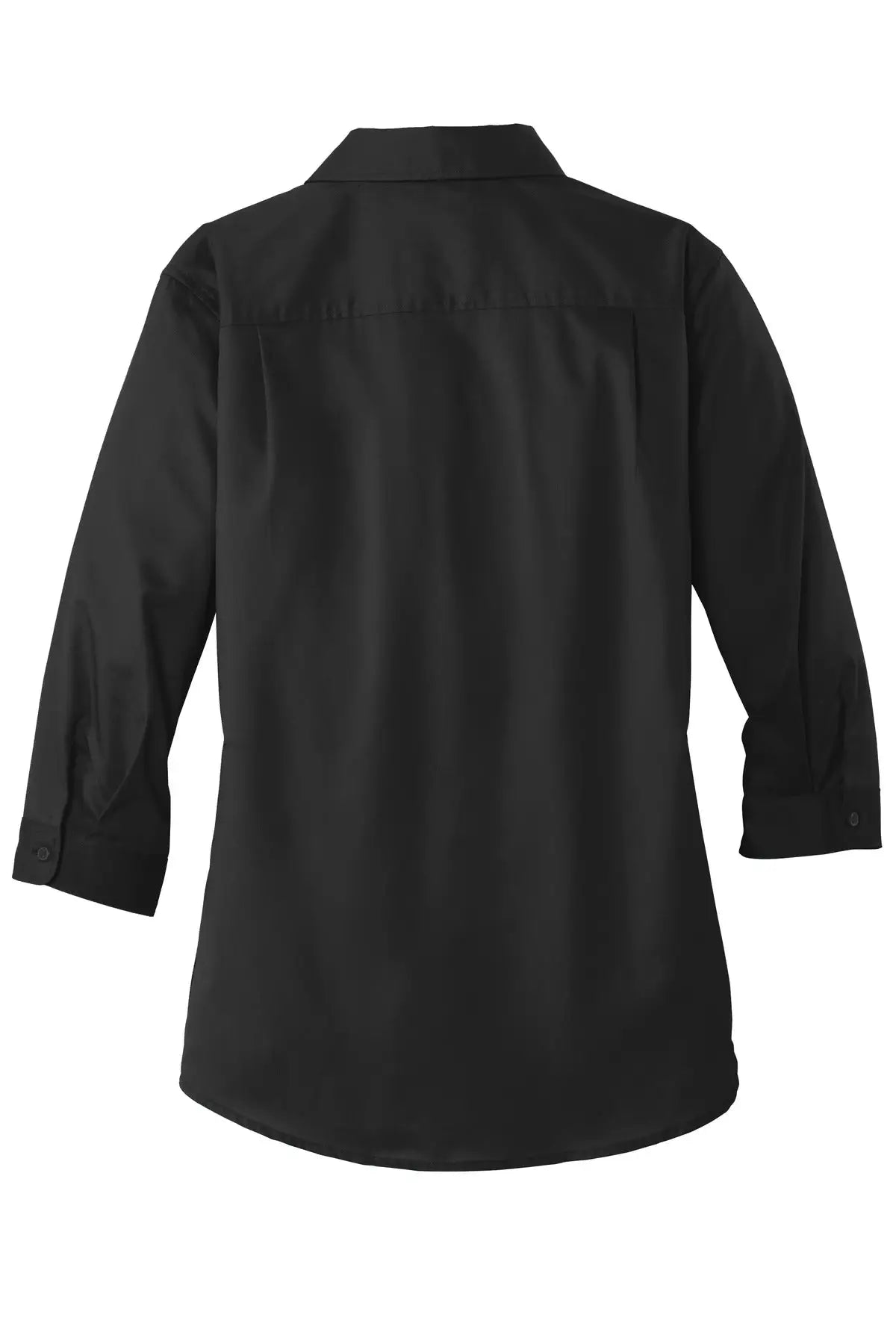 Port Authority L665 Women’s 3/4-sleeve Superpro Twill Shirt - Black - Ladies Xs