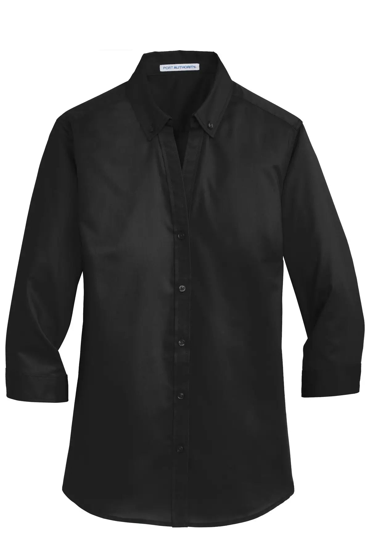 Port Authority L665 Women’s 3/4-sleeve Superpro Twill Shirt - Black