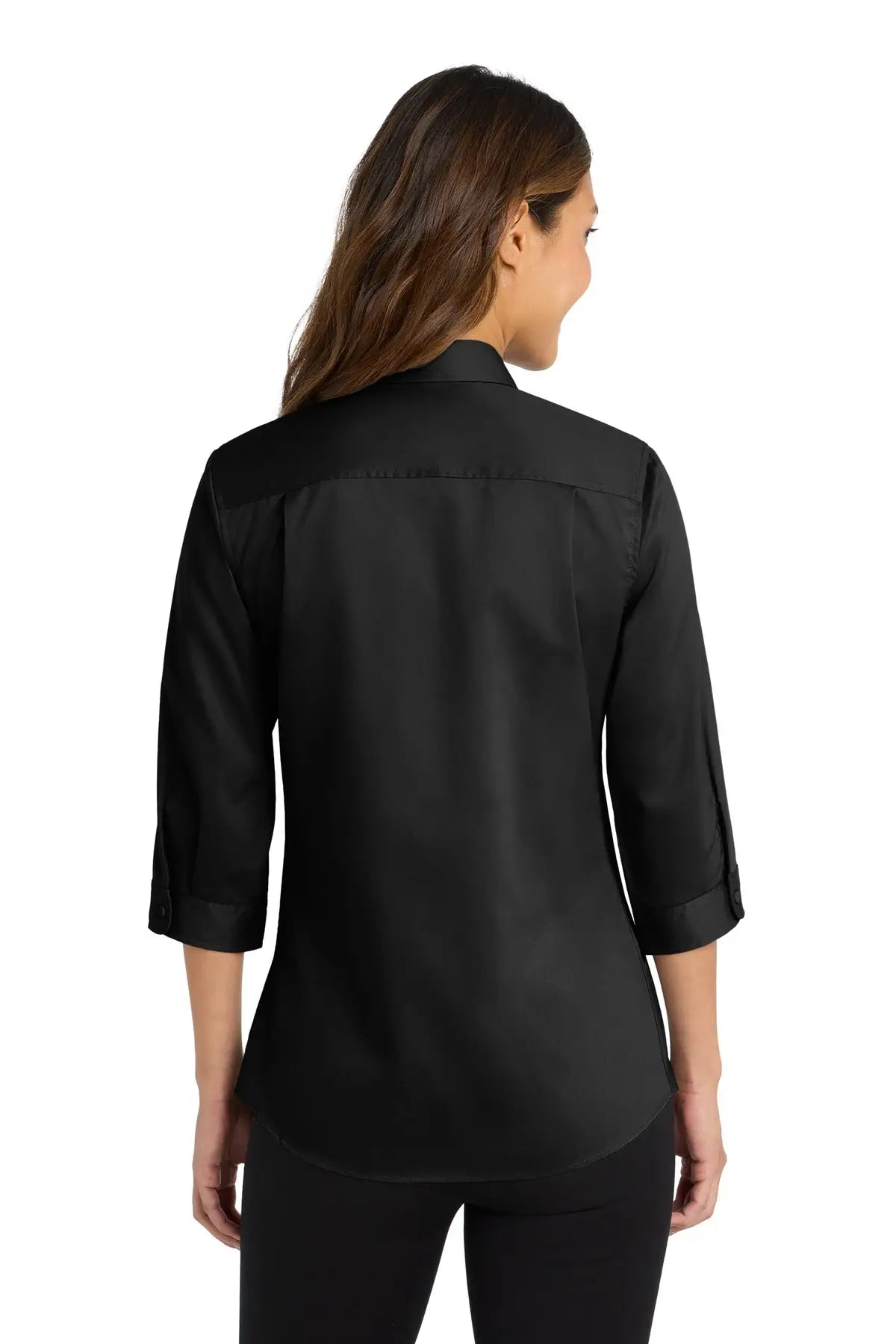 Port Authority L665 Women’s 3/4-sleeve Superpro Twill Shirt - Black
