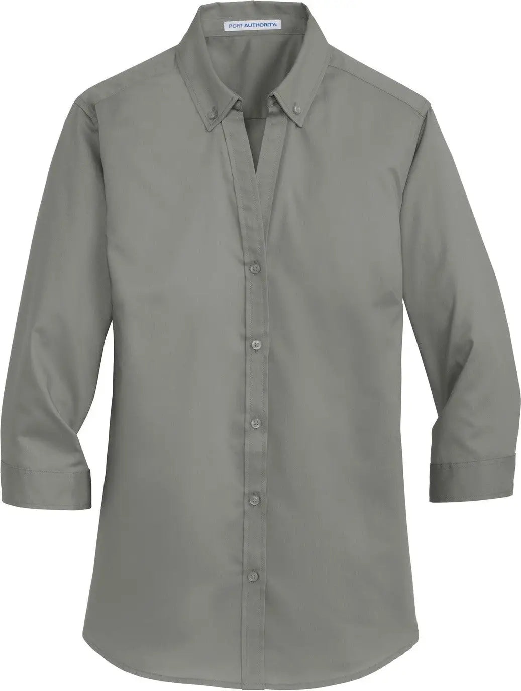 Port Authority L665 Women’s 3/4-sleeve Superpro Twill Shirt - Monument Gray