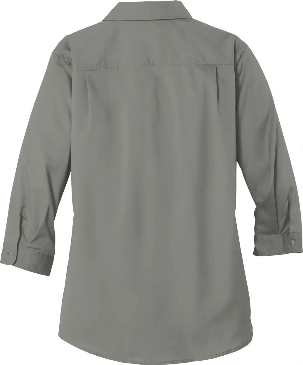 Port Authority L665 Women’s 3/4-sleeve Superpro Twill Shirt - Monument Gray