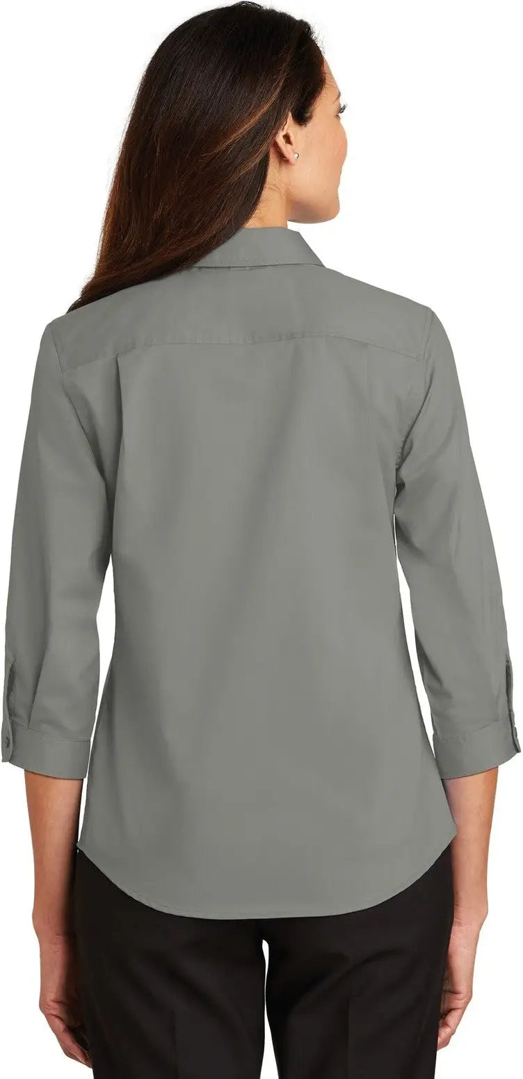 Port Authority L665 Women’s 3/4-sleeve Superpro Twill Shirt - Monument Gray