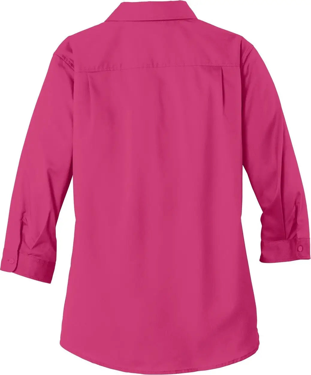 Port Authority L665 Women’s 3/4-sleeve Superpro Twill Shirt - Pink Azalea - Ladies Xs
