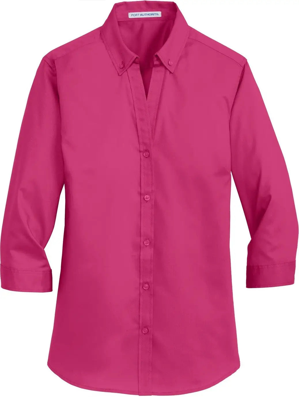 Port Authority L665 Women’s 3/4-sleeve Superpro Twill Shirt - Pink Azalea