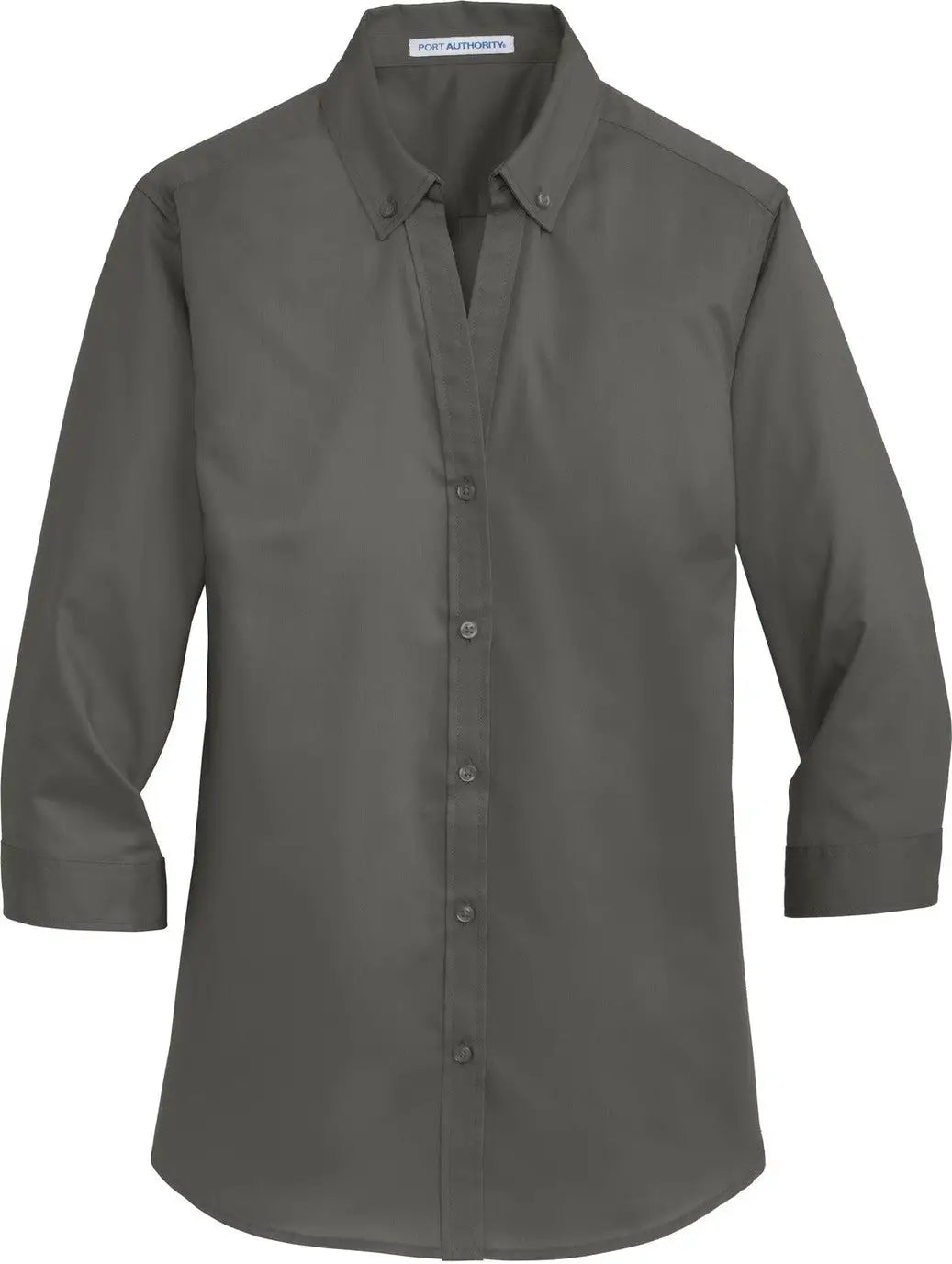Port Authority L665 Women’s 3/4-sleeve Superpro Twill Shirt - Sterling Gray