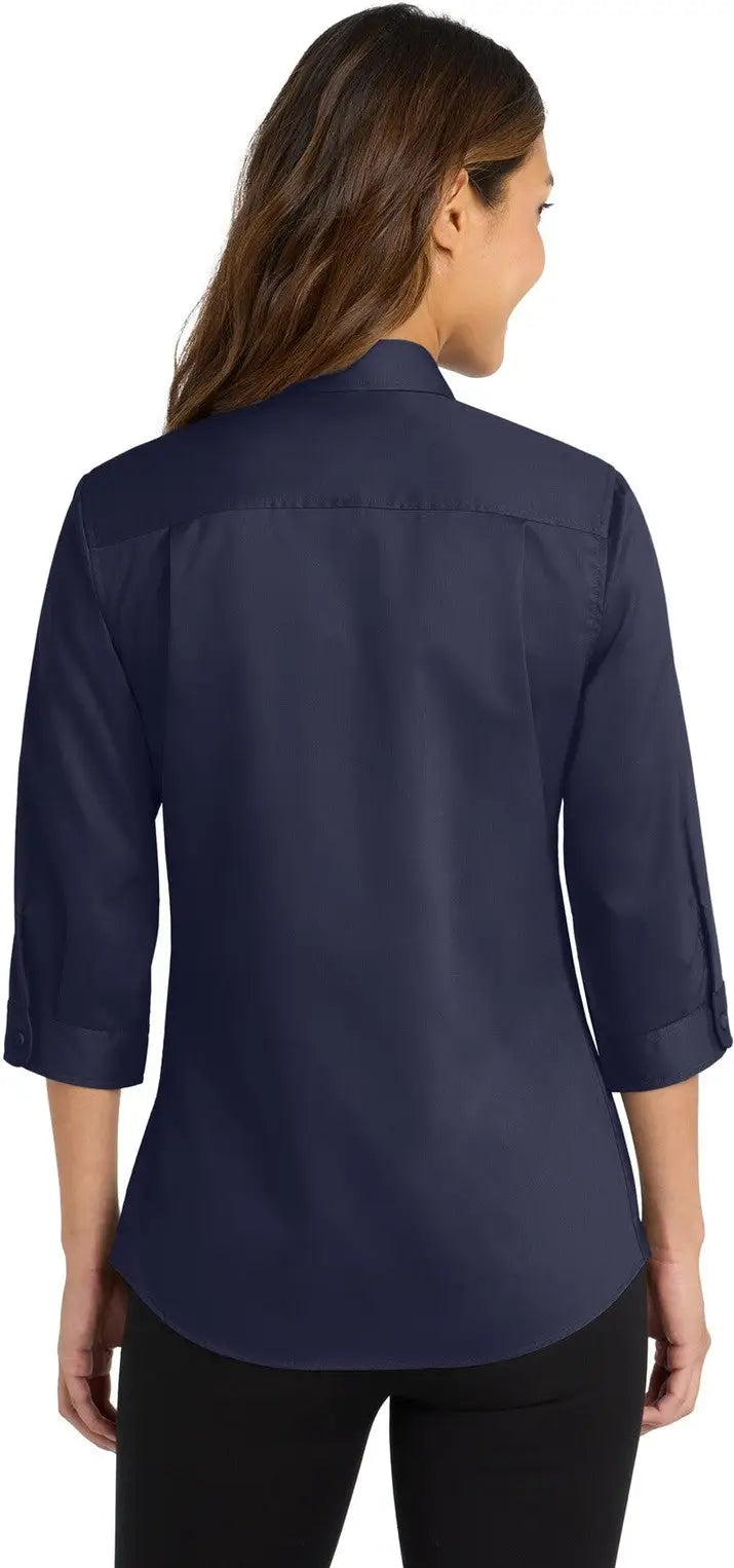 Port Authority L665 Women’s 3/4-sleeve Superpro Twill Shirt - True Navy