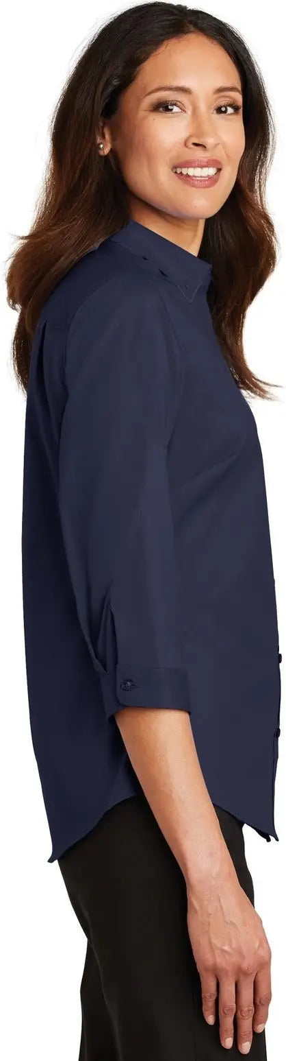 Port Authority L665 Women’s 3/4-sleeve Superpro Twill Shirt - True Navy