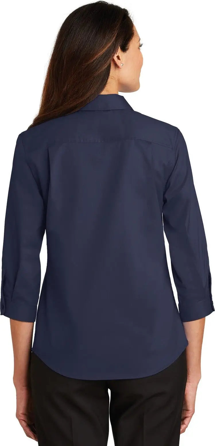 Port Authority L665 Women’s 3/4-sleeve Superpro Twill Shirt - True Navy