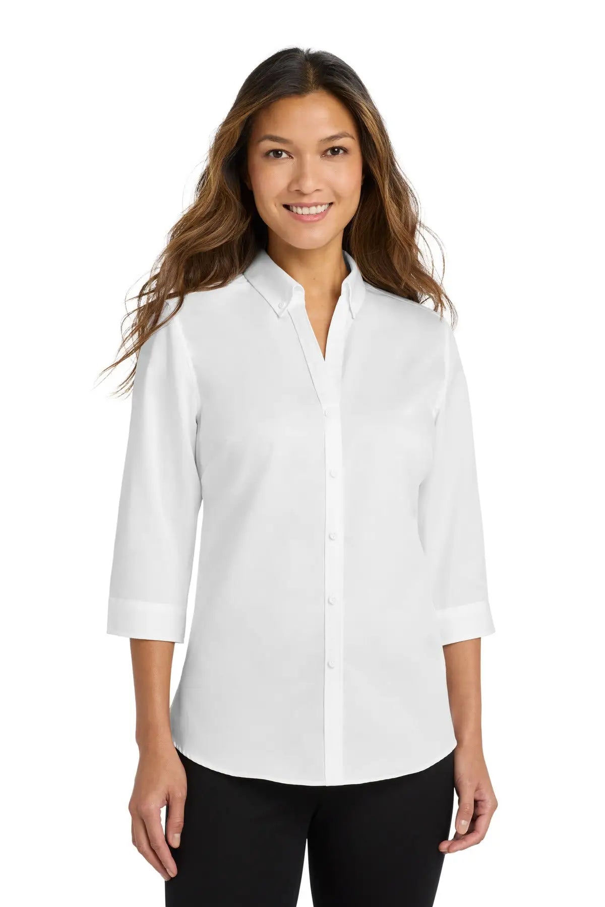 Port Authority L665 Women’s 3/4-sleeve Superpro Twill Shirt - White