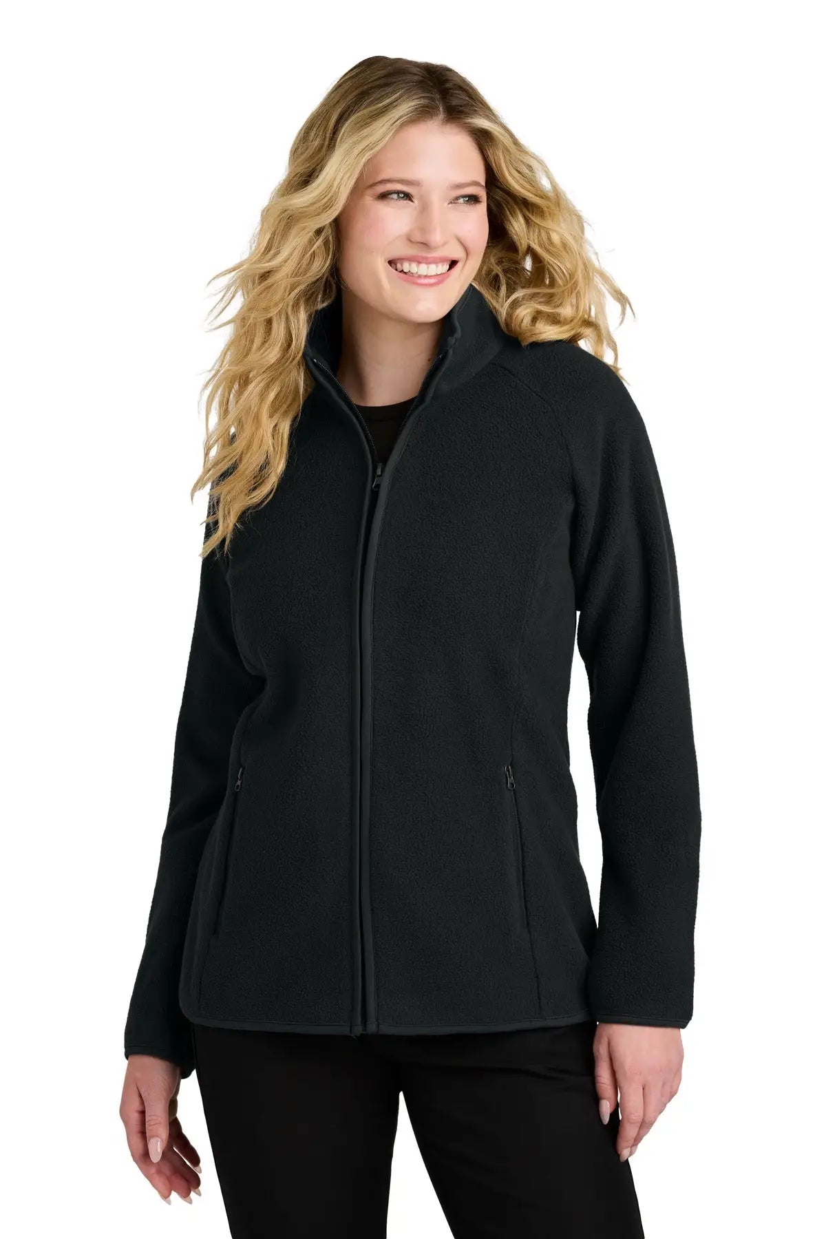 Port Authority L700 Women’s C-free Raglan Fleece - Deep Black - Ladies Xs