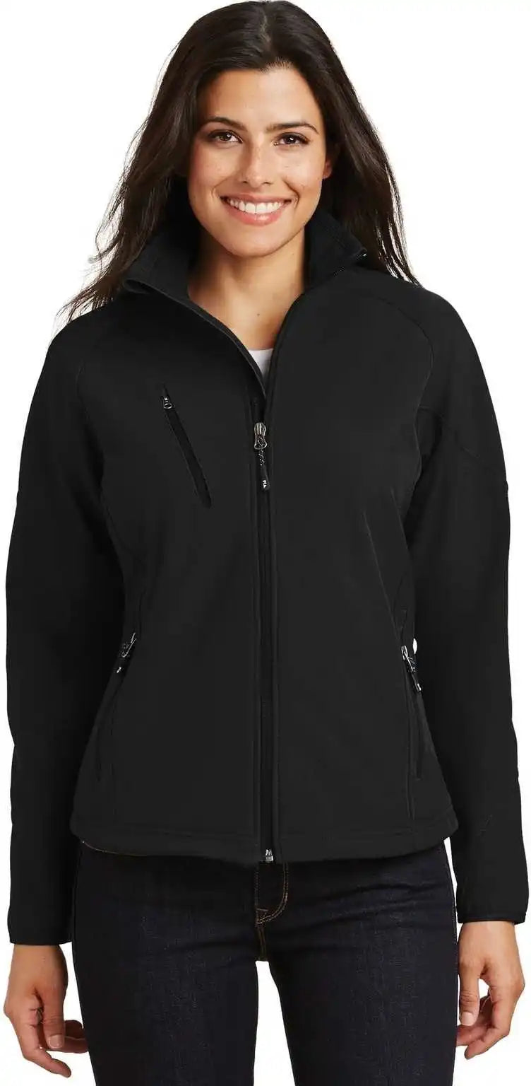 Port Authority L705 Ladies Textured Soft Shell Jacket Black