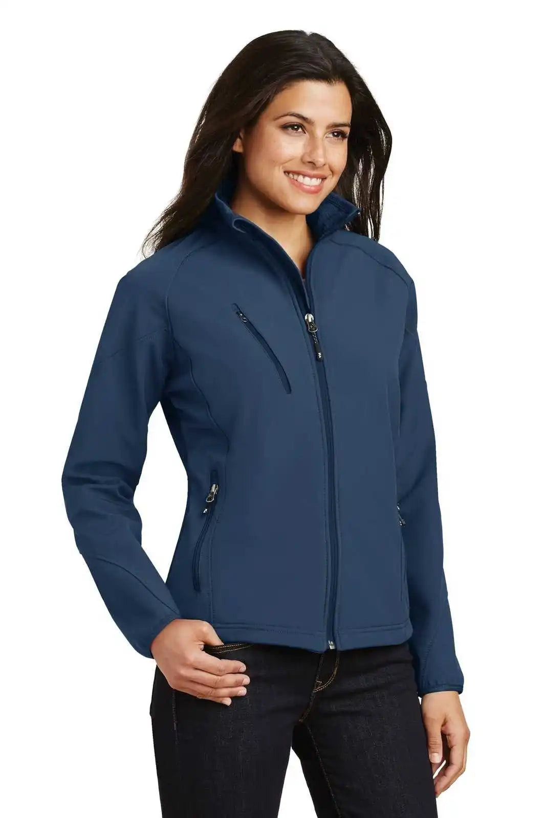 Port Authority L705 Ladies Textured Soft Shell Jacket - Insignia Blue