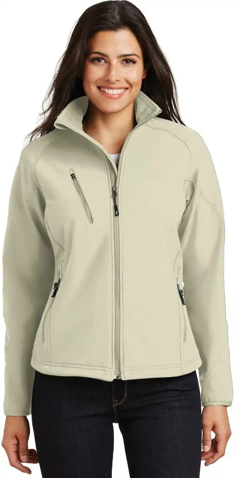 Port Authority L705 Ladies Textured Soft Shell Jacket - Stone