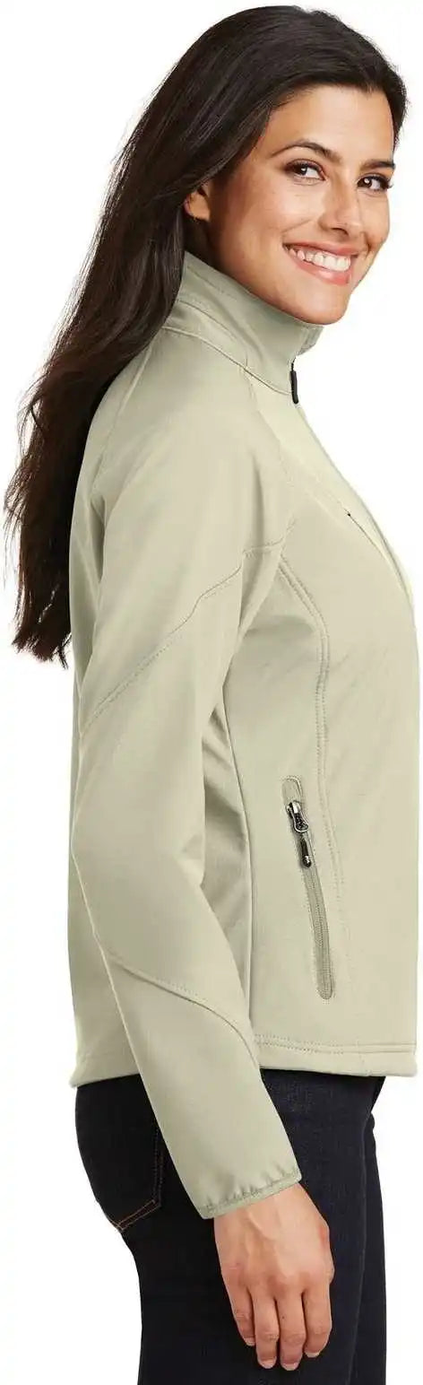 Port Authority L705 Ladies Textured Soft Shell Jacket - Stone