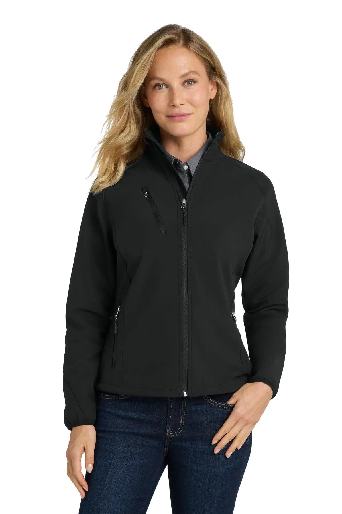 Port Authority L705 Women’s Textured Soft Shell Jacket - Black