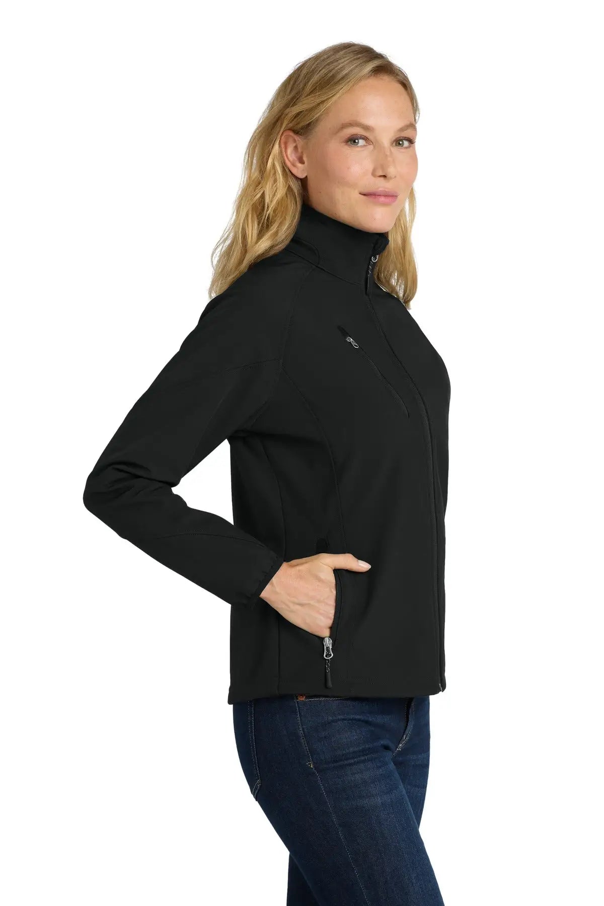 Port Authority L705 Women’s Textured Soft Shell Jacket - Black