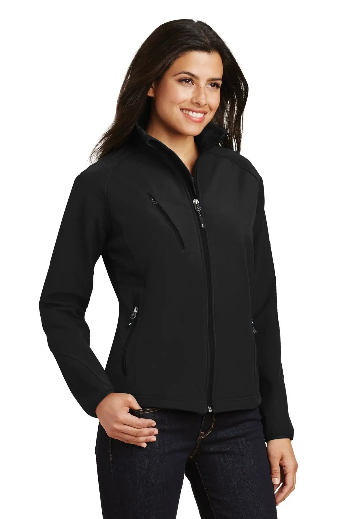 Port Authority L705 Women’s Textured Soft Shell Jacket - Black