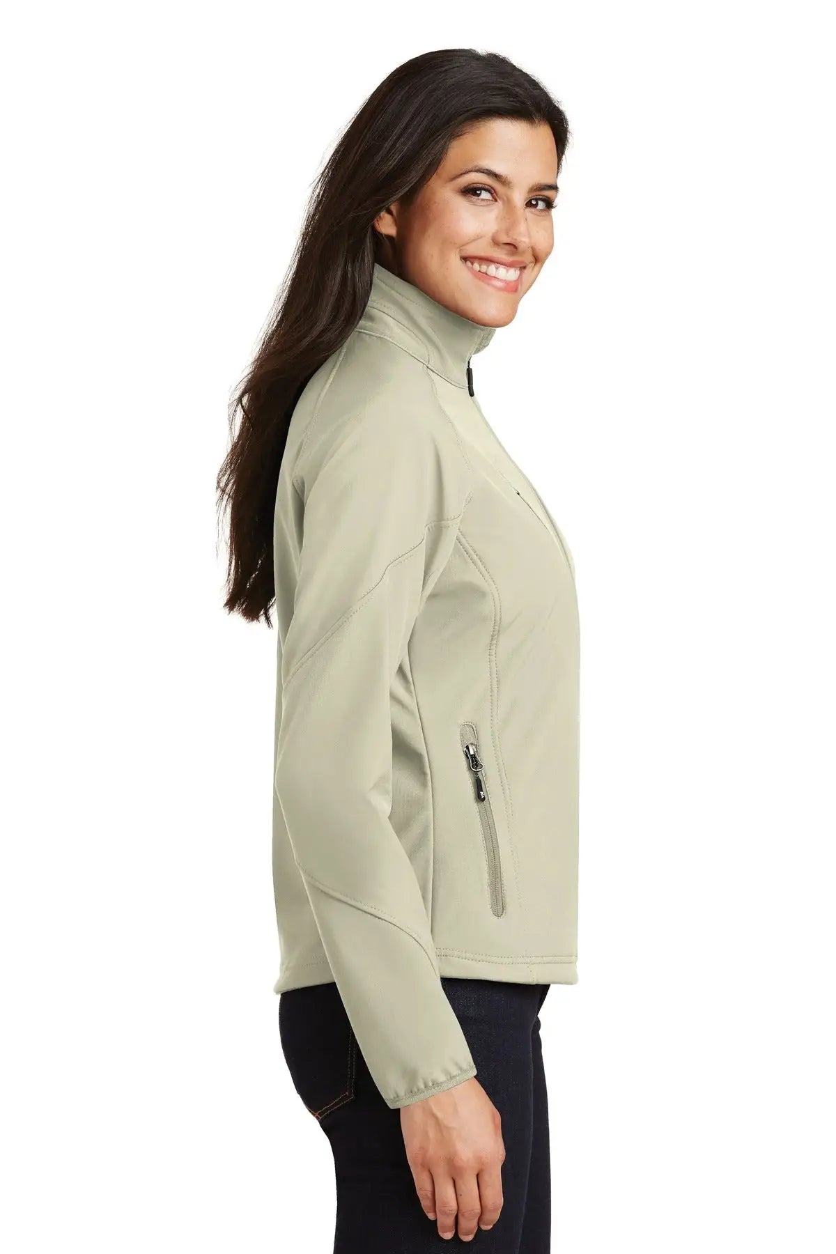 Port Authority L705 Women’s Textured Soft Shell Jacket - Stone