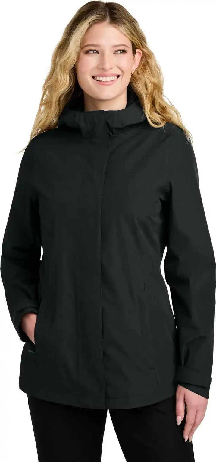 Port Authority L714 Women’s c Free Rain Jacket Deep Black